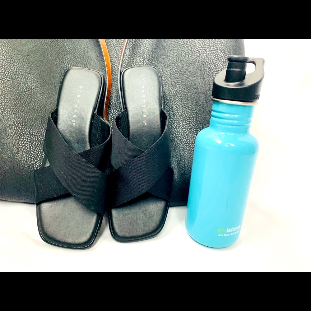 Black slip on sandal